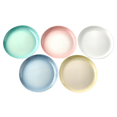 LE CREUSET 花蕾系列餐盤組 5入, 5 件組餐盤, 雪花白 + 沙丘白 + 淡粉紅 + 海岸藍 + 薄荷綠, 1組