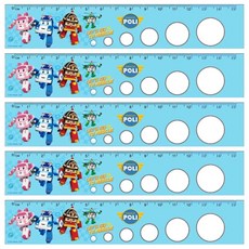 ROBOCAR POLI 波力 洞洞尺 8 15cm, 顏色隨機, 5個