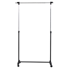 AMOS 日系潛水艇單桿伸縮吊衣架, 黑色, 91.5 - 144.5cm