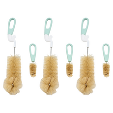 Simba 小獅王辛巴 旋轉式奶瓶刷 豬毛, 3組, 粉綠色