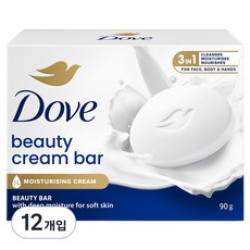 도브 뷰티 크림 바 비누, 90g, 12개입 90g, 12개입