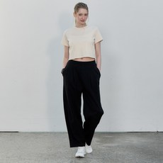 BASIC HOUSE 女款毛圈布寬鬆版型休閒褲 LAPT0203