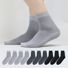 Izileg 男性用涼感網眼素色中筒襪10雙組