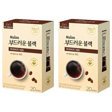 맥심 부드러운 블랙 아라비카100 원두커피믹스, 2.8g, 20개입, 2개