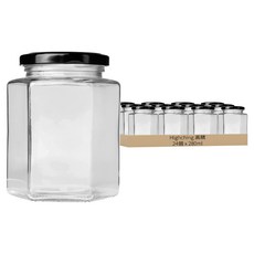 Highching 高精 六角玻璃瓶 黑蓋, 24個, 280ml