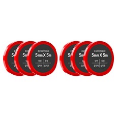 DADA 超強力矽膠壓克力泡棉雙面膠帶 5mm x 5m, 透明, 6個