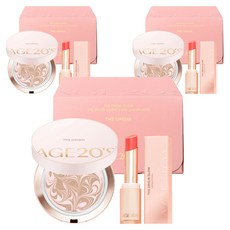AGE20'S The Origin特別包裝款精華氣墊粉餅 21 Pink Latte+潤唇膏組, 3組