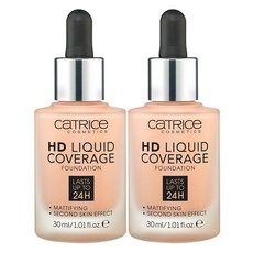 캐트리스 HD 리퀴드 커버리지 파운데이션 30ml, 020호 로즈베이지, 2개