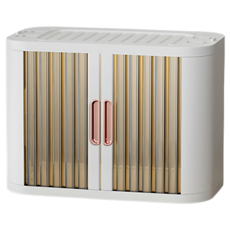 STYLE 格調 特大號 前開式 摺疊收納箱 (46 x 25 x 33.5cm) 捲門收納 穩固堆疊, 清透茶, 1個