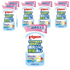pigeon 貝親 奶瓶蔬果清潔液 補充包, 700ml, 6包