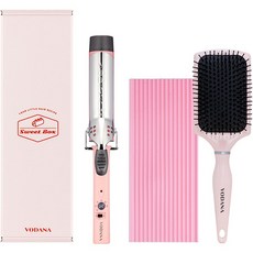 VODANA Sweetbox捲髮棒+氣墊梳子+隔熱墊組 40cm, VSBC21LPK, 粉色
