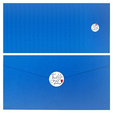 Cherish Young Art 感謝信封 20入 + 貼紙 30入, 藍色(信封), 白色(貼紙), 1套