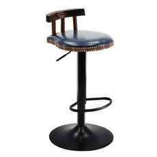 復古風升降吧台椅 450 x 450 x 450 13kg, 藍色, 1個