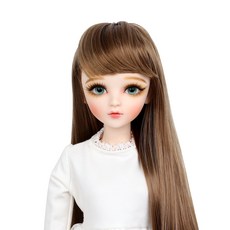 球形關節娃娃藍色直假髮 60cm, 棕色的