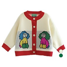 ILoveJ Melmel幼兒童款五顏六色狗狗開襟衫