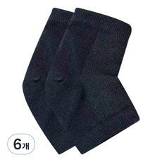 矽膠內置後腳跟保濕去角質保護襪墊 黑色 JH322, 40g, 6個, 2入