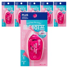플러스 원액션 풀테이프 TG-1910 6mm x 8m, 핑크, 6개