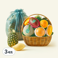 온브릭스 과일바구니 8종 중대형 1호 5.37kg + 보자기, 3세트