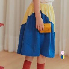 doudou n somn 女童棉質莫代爾撞色短裙