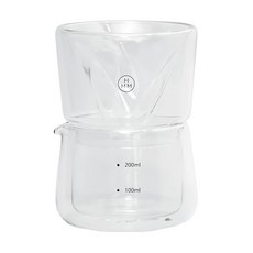 H MM Gaze 雙層玻璃手沖濾杯組, 濾杯 + 下壺, 1組