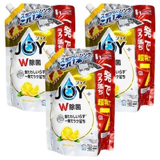 JOY W 抑菌濃縮洗碗精, 柑橘檸檬香味, 超特大7回分補充包, 930ml, 3包