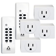 LONG PING 1對2智能家電遙控插座 3孔, 6cm, LP-RS12, 2入