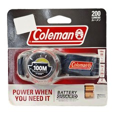 Coleman BATTERY GUARD LED 頭燈 200, 200流明, 100米光束距離, 高6小時/低200小時, CM-34225M000OS, 1個