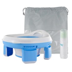 Yecomam 攜帶式幼兒便盆 + 專用收納袋 + 30個塑膠袋, 藍色