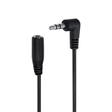 i-gota 愛購它 L型 3.5 AUX 立體聲延長線 3.5mm公對母, 3.5PS02-L, 黑色, 1條