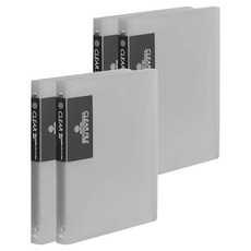 希望 半透明透明文件夾 40頁 3環, 黑色, 4個