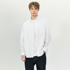 BASIC HOUSE 棉質半寬鬆平織長袖襯衫 LZWS0102