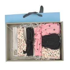 HUDSON BABY 彌月禮盒 女嬰兒髮帶 + 新生兒防抓手套 Set 6件組, 0~6個月, 莓果花系