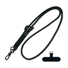 多功能手機掛繩 強韌營繩款 附手機夾片 8mm, 深灰色, 1條