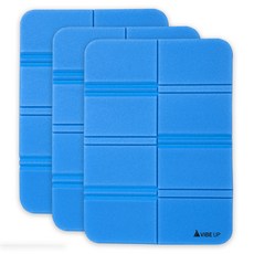 Vibe Up 便攜式超輕量折疊露營坐墊 3入, 藍色