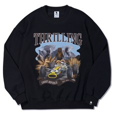 GHOST REPUBLIC THRILLING 復古印花寬鬆運動衫拉絨 GMT-145