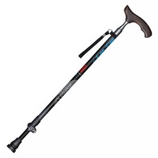 pioneer 開拓者 戶外用品 可伸縮拐杖老人拐杖/碳纖維手杖/登山杖 雞翅木手柄, 網紋黑, 1支