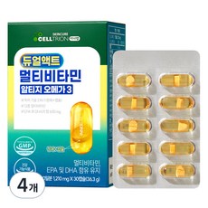 이너랩 듀얼액트 멀티비타민 알티지 오메가3, 30정, 4개