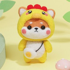 Simple Line 羊毛氈 DIY 套組 柴犬家族, 小雞, 1個