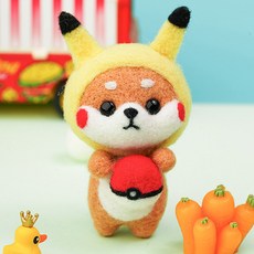 심플라인 양모펠트 DIY 키트 시바견 패밀리, 1개, 피카