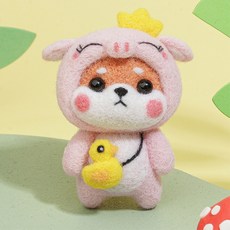 심플라인 시바견 패밀리 양모 펠트DIY패키지, 1개, 피그
