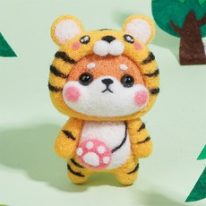 심플라인 양모펠트 DIY 키트 시바견 패밀리, 1개, 호랑이