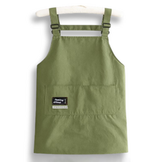 Yomopic簡約背帶口袋防水圍裙 長, 卡其色, 1個
