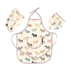 Coney Island 孩童圖案印花棉質圍裙+袖套+頭巾