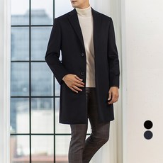 Manitsuit 男士素色徹斯特菲爾德羊毛大衣