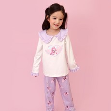 PremierFam 童款Catch Tinyfing極光鴨子翻領桃皮絨9分睡衣上下套裝 VI