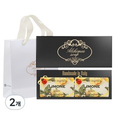 알카미아비누 비누 리몬 2p + 선물상자 블랙 + 쇼핑백, 2개