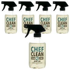 CHEF CLEAN 淨毒五郎 蔬果清潔劑噴頭罐, EcoCert認證, 植物來源, 溫和清潔, 節省用量, 400ml, 5瓶