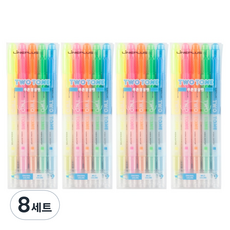 Lineplus 雙色螢光筆 5色組, 粉紅色, 黃色, 橘色, 綠色, 藍色, 8套