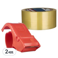 Daebak Tape 透明封箱膠帶 50m + 切割器, 2套