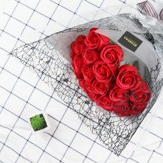 Bluehen 30朵玫瑰香皂花束, 紅色